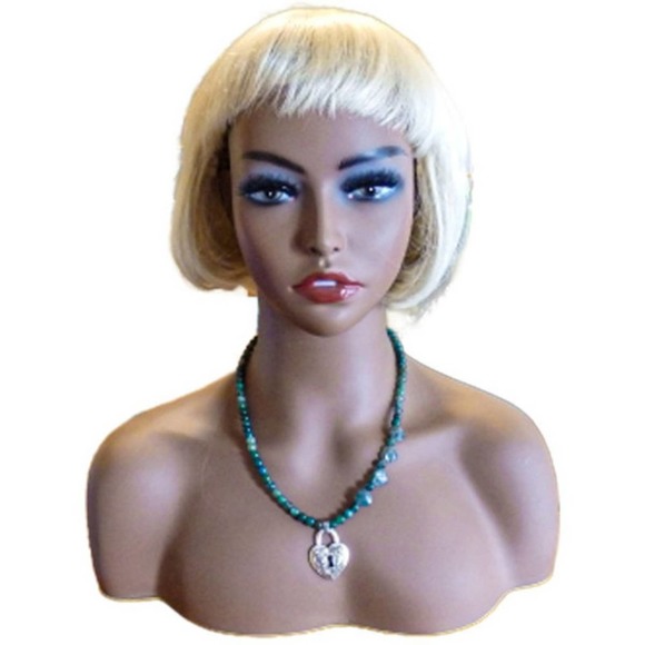 Green Moss Agates Hearts Necklace 3033 - Picture 2 of 5